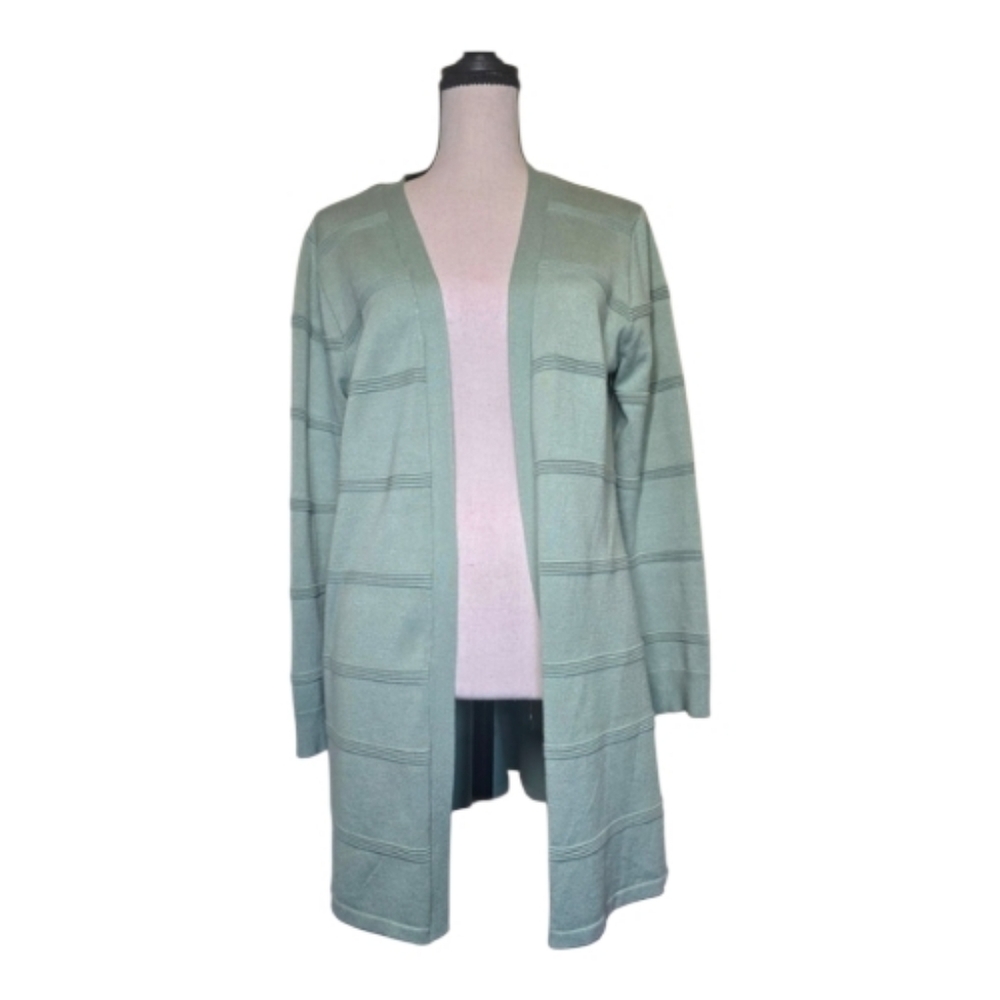 Christopher & Banks Green Spring Open Cardigan Office Coastal Medium